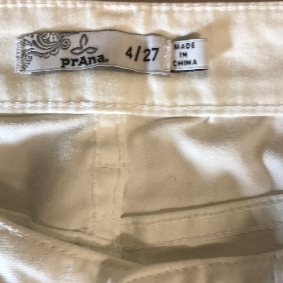 Prana women’s white denim jeans size 4/27 ankle length - Picture 6 of 7